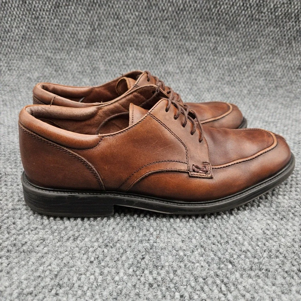 Bostonian Mens 11.5 Brown Leather Oxford Derby Dress Shoes Lace Up Moc Split Toe